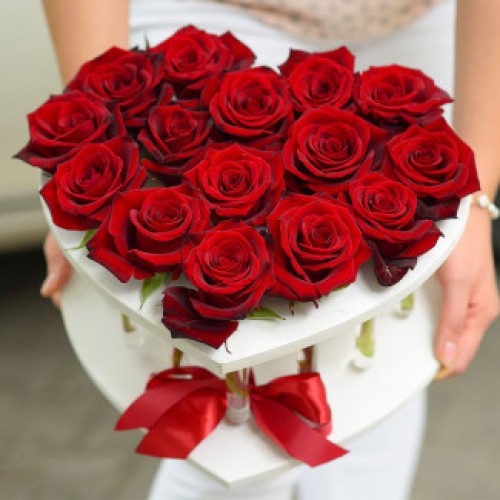 Small Heart of Roses in Tubes